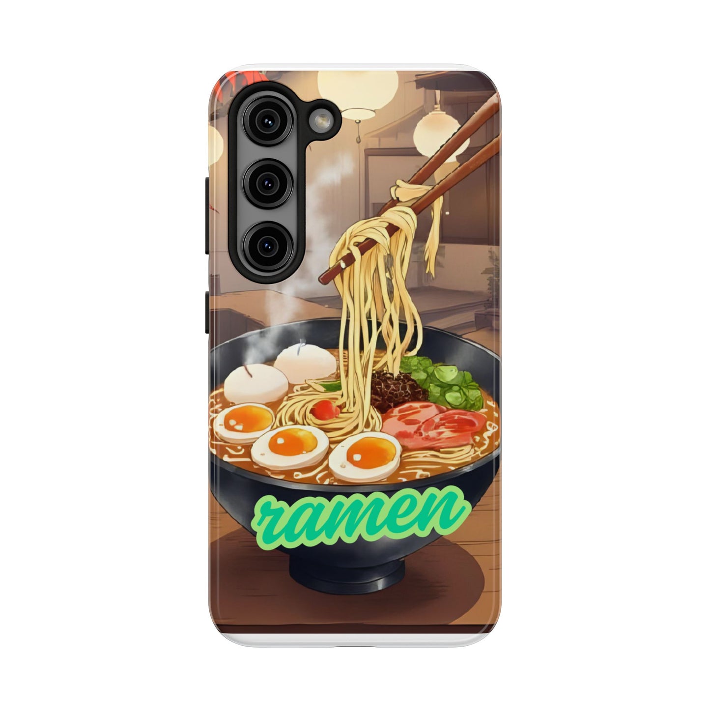 Ramen Bowl Phone Case, Cute Tough Phone Case, Anime Aesthetic Accessories, Gift for Food Lovers, Customizable Phone Protection