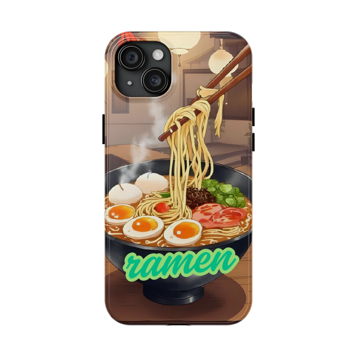 Ramen Bowl Phone Case, Cute Tough Phone Case, Anime Aesthetic Accessories, Gift for Food Lovers, Customizable Phone Protection