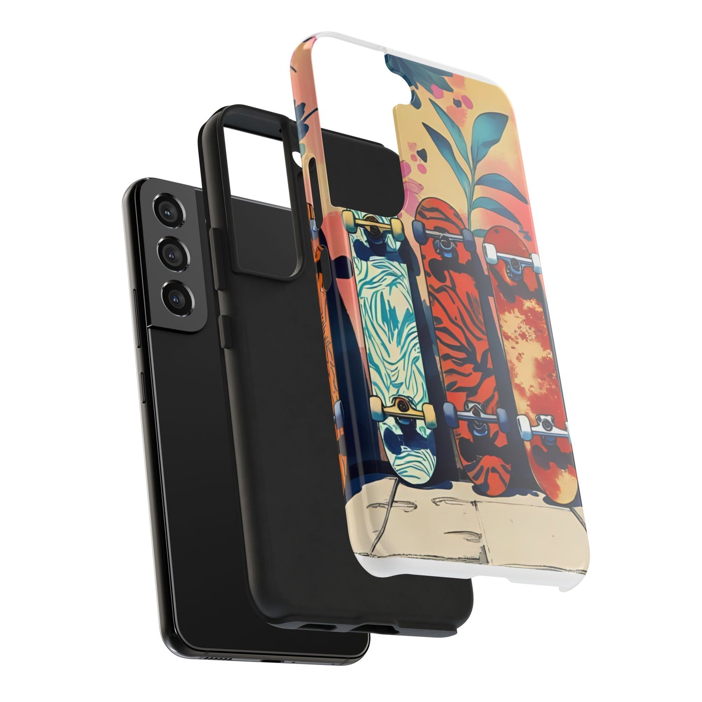 Skateboard Art Phone Cases | Tough Phone Covers for Skaters | Unique Gift for Skateboard Lovers, Trendy Protection, Custom Designs