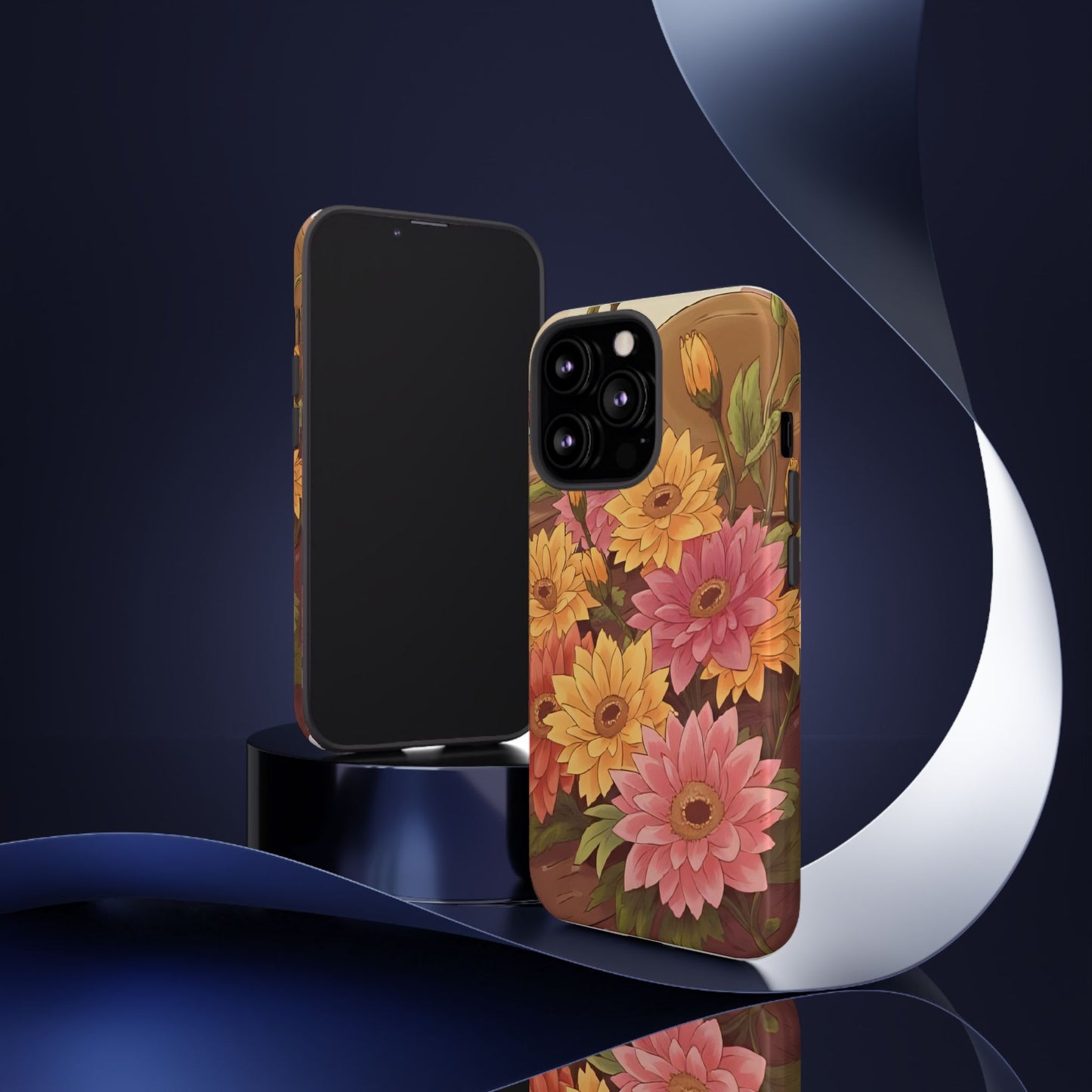 Floral Phone Case - Colorful Flower Design, Tough Protective Case, Gift for Nature Lovers, Spring Accents, Cute Accessories
