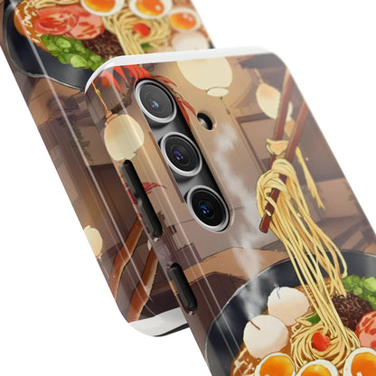 Ramen Bowl Phone Case, Cute Tough Phone Case, Anime Aesthetic Accessories, Gift for Food Lovers, Customizable Phone Protection