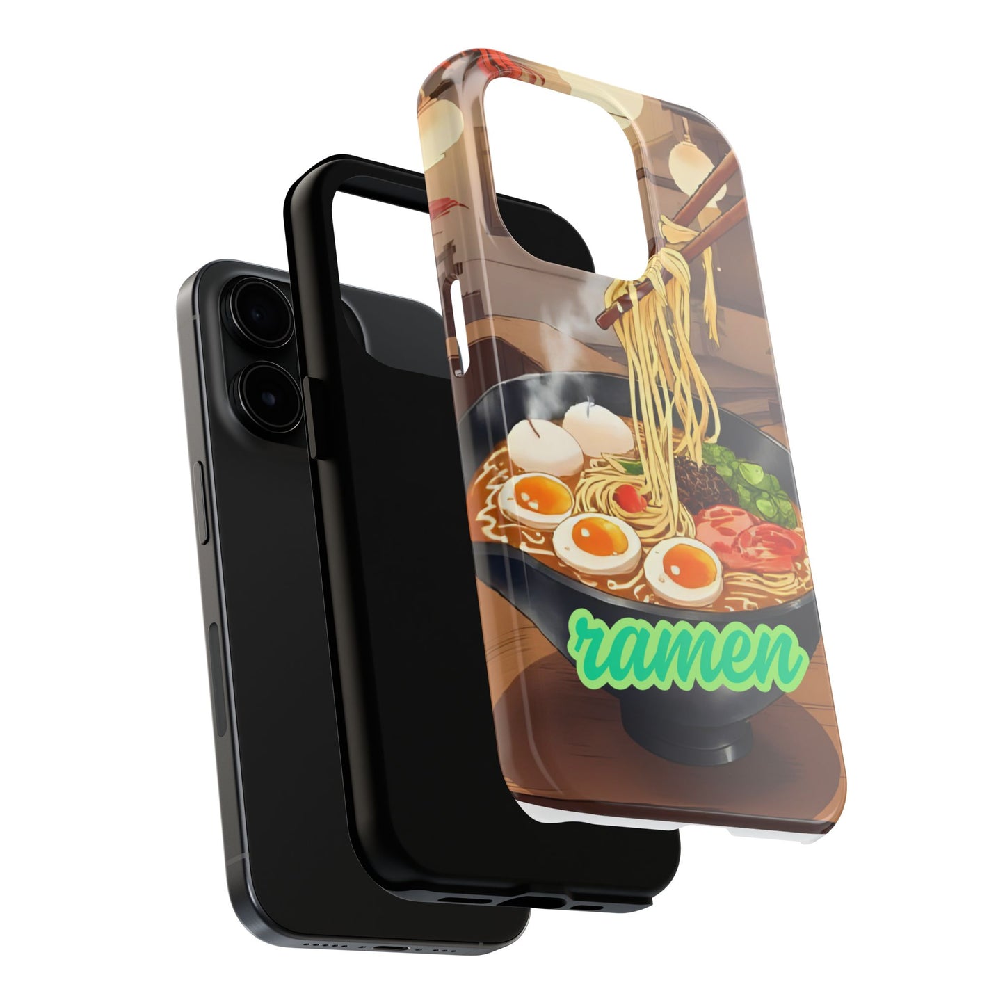 Ramen Bowl Phone Case, Cute Tough Phone Case, Anime Aesthetic Accessories, Gift for Food Lovers, Customizable Phone Protection