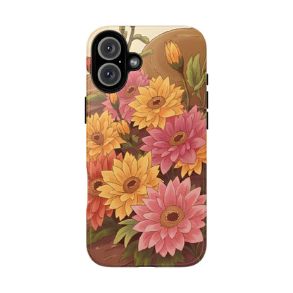 Floral Phone Case - Colorful Flower Design, Tough Protective Case, Gift for Nature Lovers, Spring Accents, Cute Accessories