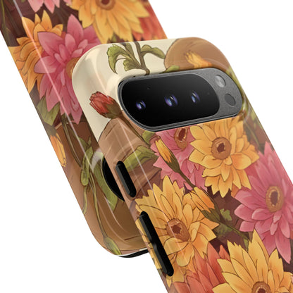 Floral Phone Case - Colorful Flower Design, Tough Protective Case, Gift for Nature Lovers, Spring Accents, Cute Accessories