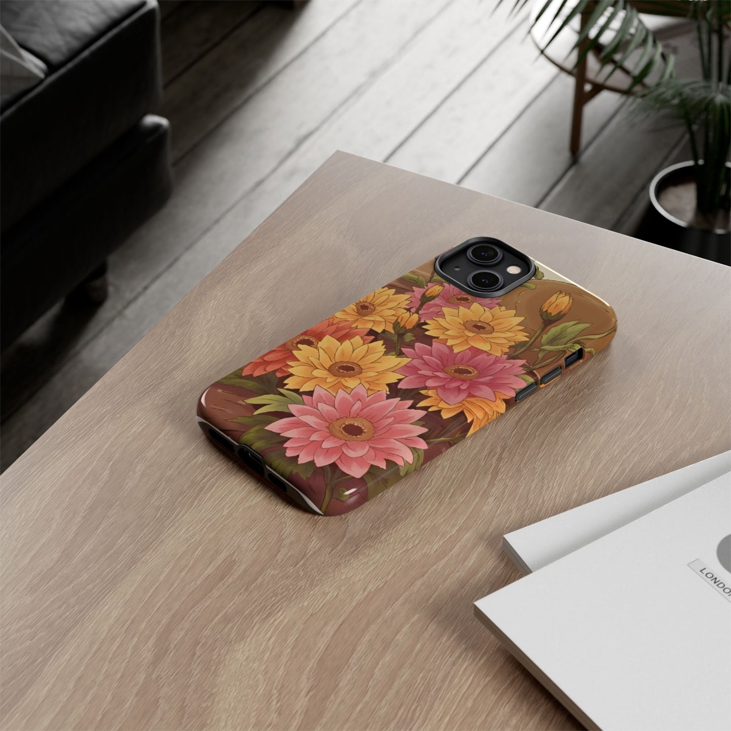Floral Phone Case - Colorful Flower Design, Tough Protective Case, Gift for Nature Lovers, Spring Accents, Cute Accessories