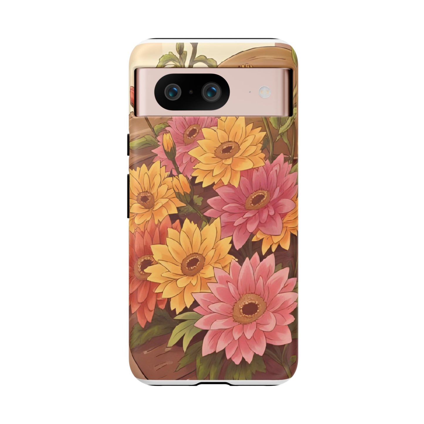 Floral Phone Case - Colorful Flower Design, Tough Protective Case, Gift for Nature Lovers, Spring Accents, Cute Accessories