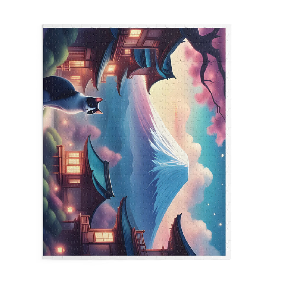 Serene Landscape Puzzle with Cat - 120, 252, 500-Piece, Jigsaw for Cat Lovers, Home Decor, Game Night, Gift for All Occasions
