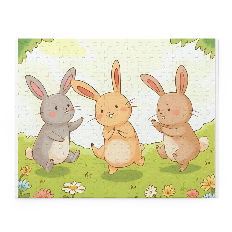 Charming Rabbit Puzzle for Kids, 3 Bunny Friends Jigsaw Game, Animal Lovers Gift, Family Fun Activity, Child's Birthday Present