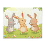 Charming Rabbit Puzzle for Kids, 3 Bunny Friends Jigsaw Game, Animal Lovers Gift, Family Fun Activity, Child's Birthday Present
