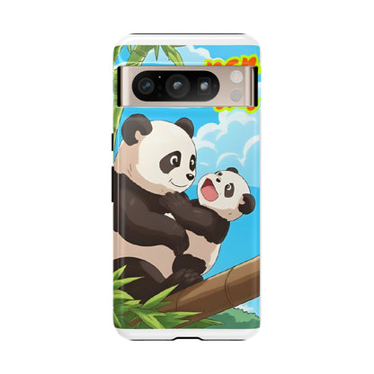 Panda Phone Case - Cute Panda Mom and Baby Design, Phone Cover for Animal Lovers, Gift for Kids and Adults, Jungle Vibe, Fun Accessory