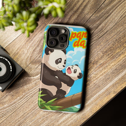Panda Phone Case - Cute Panda Mom and Baby Design, Phone Cover for Animal Lovers, Gift for Kids and Adults, Jungle Vibe, Fun Accessory