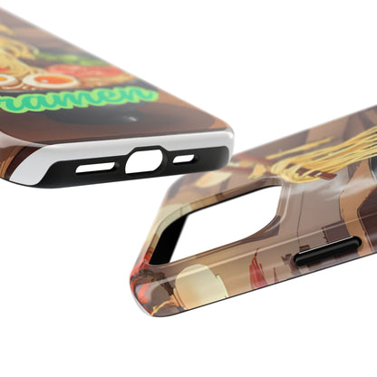 Ramen Bowl Phone Case, Cute Tough Phone Case, Anime Aesthetic Accessories, Gift for Food Lovers, Customizable Phone Protection