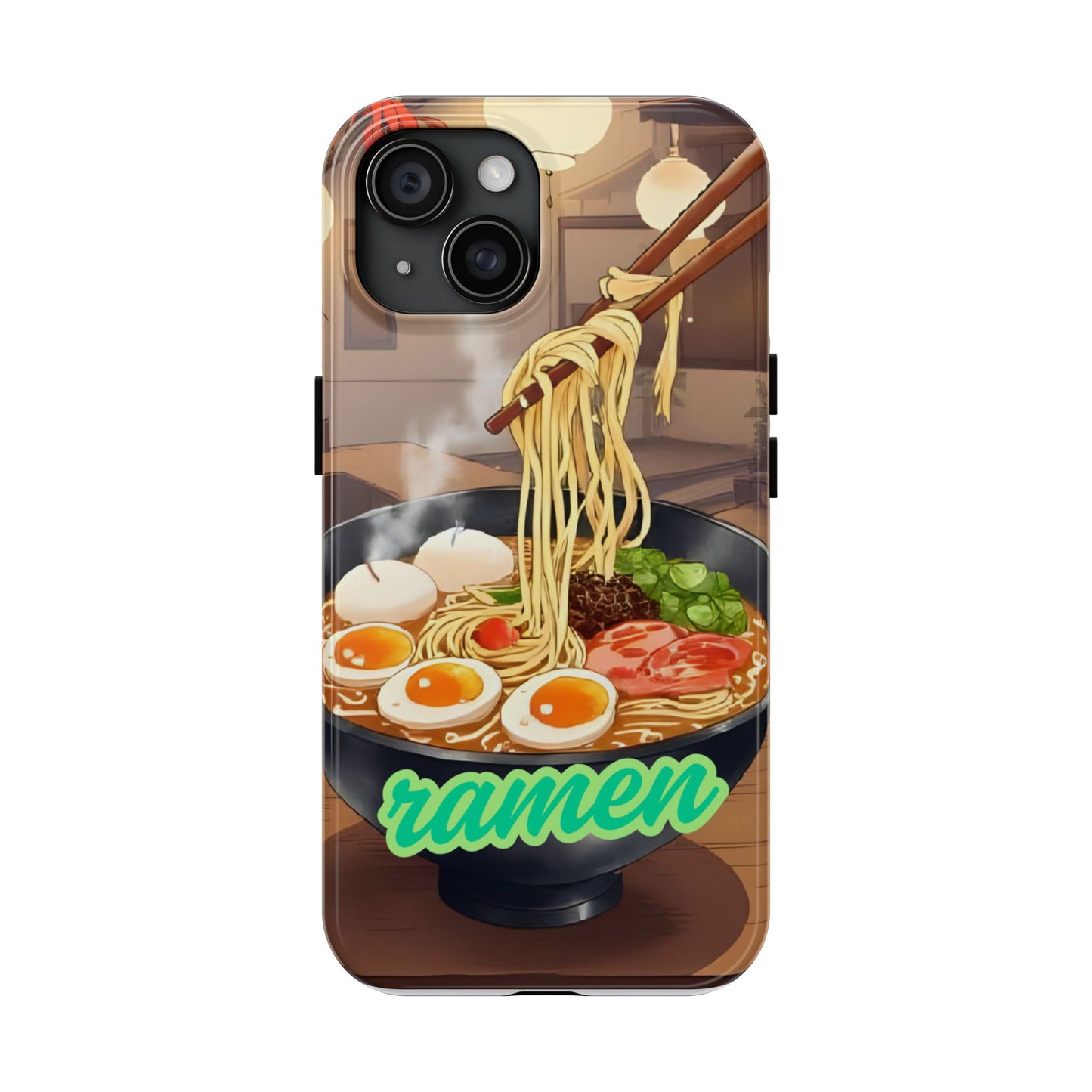 Ramen Bowl Phone Case, Cute Tough Phone Case, Anime Aesthetic Accessories, Gift for Food Lovers, Customizable Phone Protection