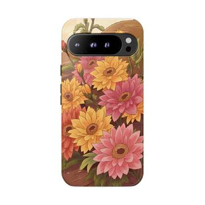 Floral Phone Case - Colorful Flower Design, Tough Protective Case, Gift for Nature Lovers, Spring Accents, Cute Accessories