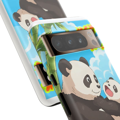 Panda Phone Case - Cute Panda Mom and Baby Design, Phone Cover for Animal Lovers, Gift for Kids and Adults, Jungle Vibe, Fun Accessory