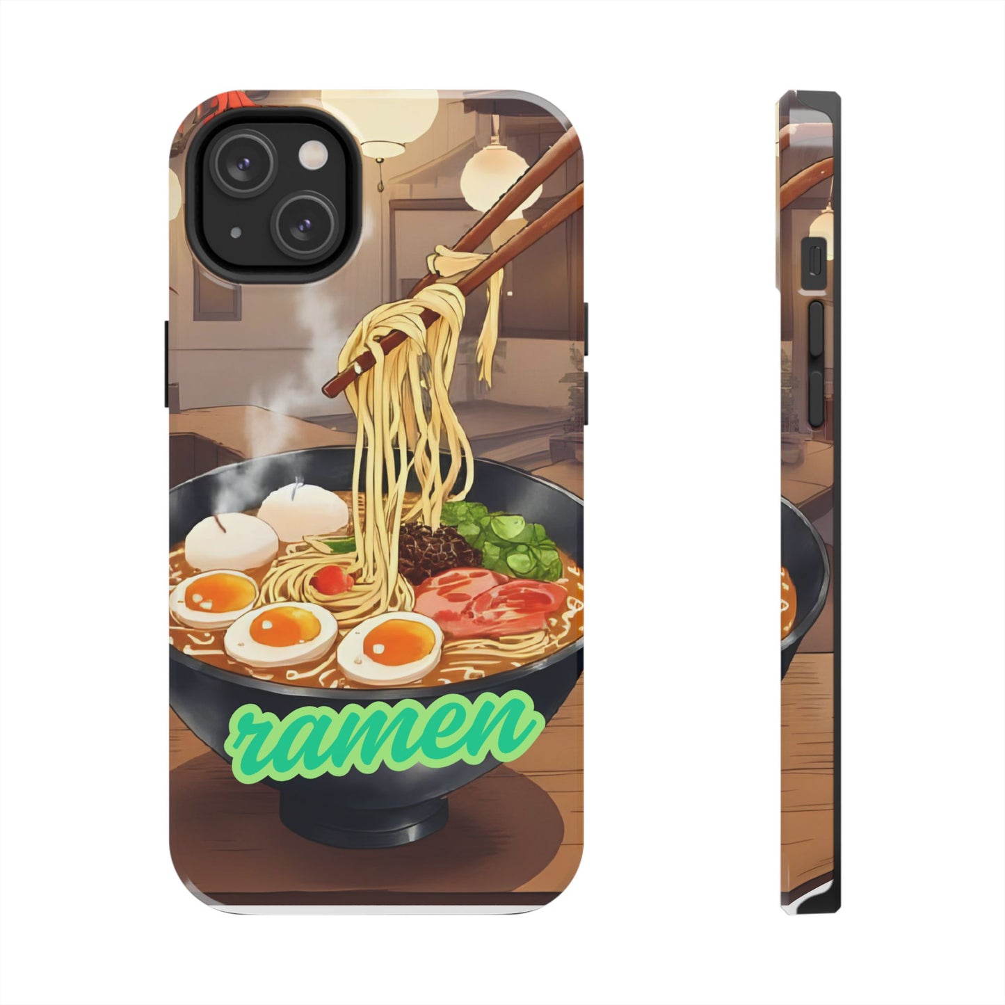 Ramen Bowl Phone Case, Cute Tough Phone Case, Anime Aesthetic Accessories, Gift for Food Lovers, Customizable Phone Protection