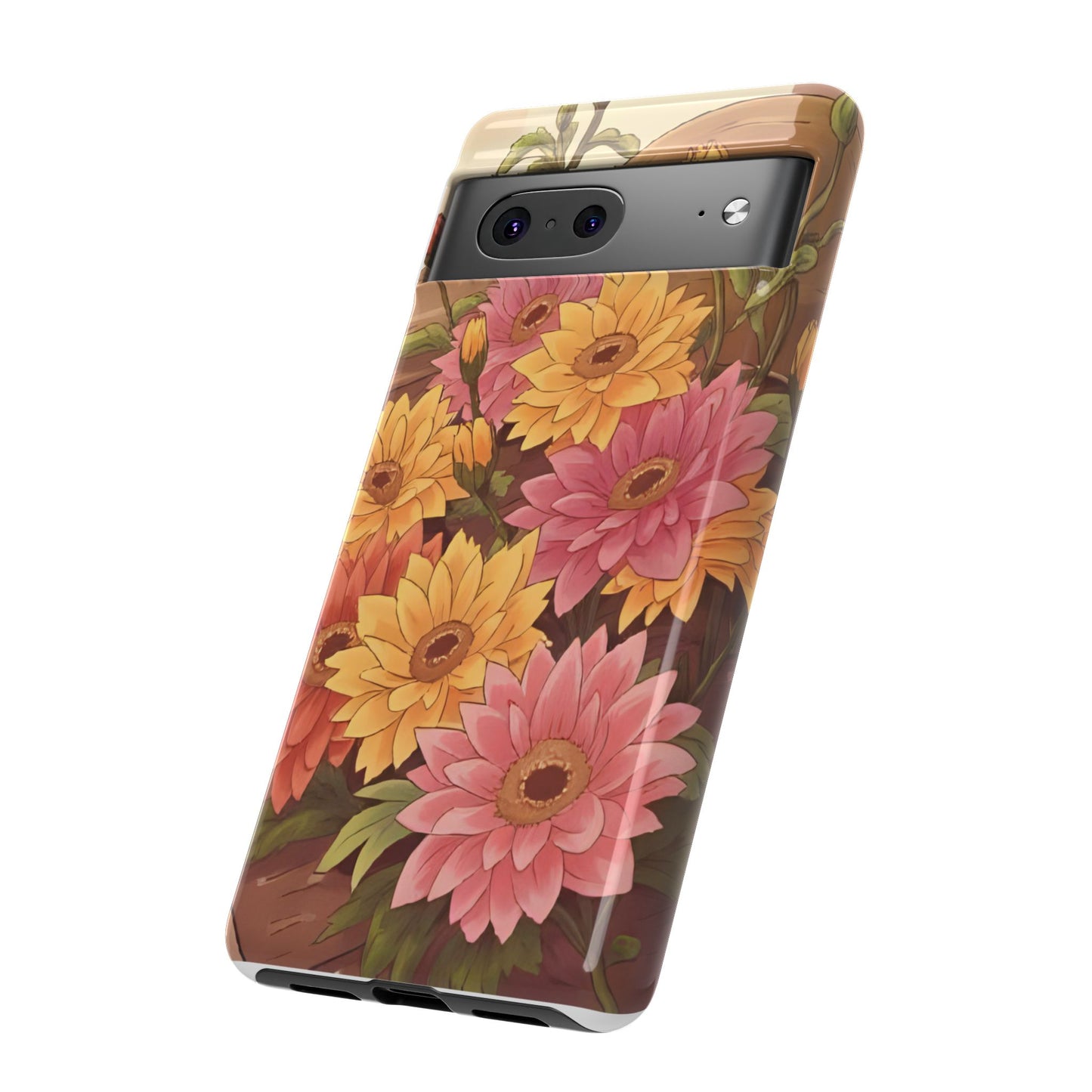 Floral Phone Case - Colorful Flower Design, Tough Protective Case, Gift for Nature Lovers, Spring Accents, Cute Accessories