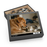 Cozy Pet Puzzle for Animal Lovers, 120-500 Pieces, Dog Cat Lovers Gift, Cat Dog Puzzle, Home Decor Puzzle, Family Bonding Activity