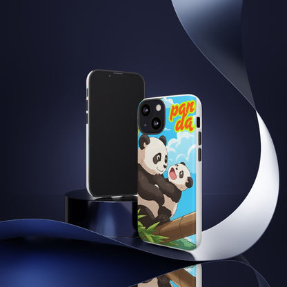 Panda Phone Case - Cute Panda Mom and Baby Design, Phone Cover for Animal Lovers, Gift for Kids and Adults, Jungle Vibe, Fun Accessory