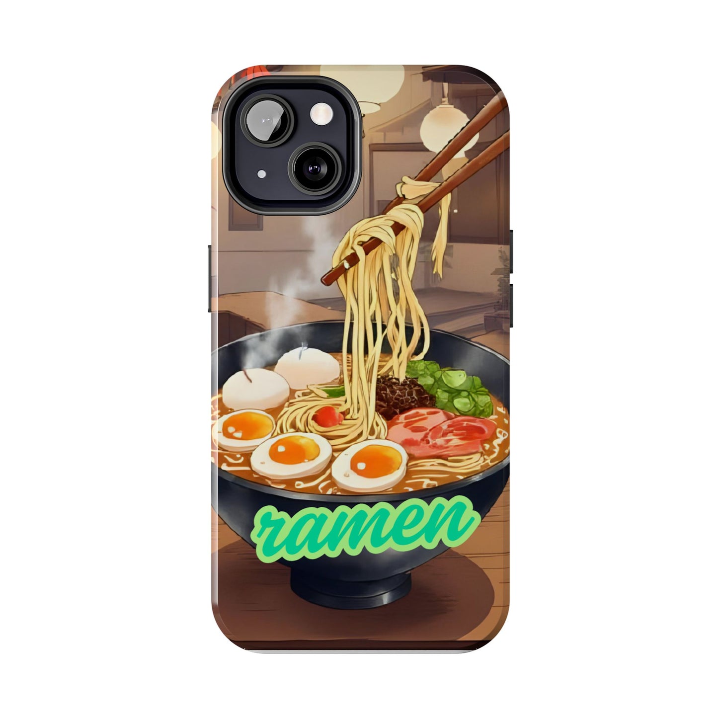 Ramen Bowl Phone Case, Cute Tough Phone Case, Anime Aesthetic Accessories, Gift for Food Lovers, Customizable Phone Protection