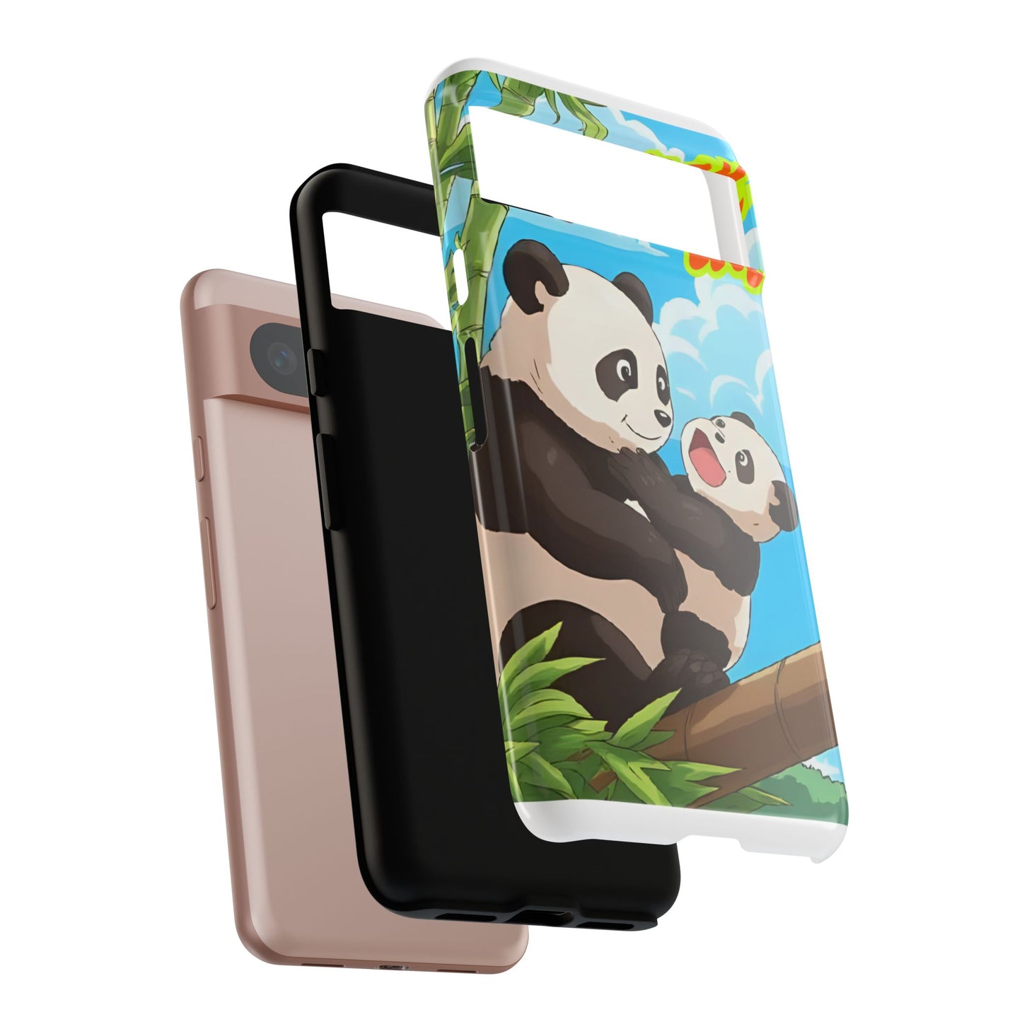 Panda Phone Case - Cute Panda Mom and Baby Design, Phone Cover for Animal Lovers, Gift for Kids and Adults, Jungle Vibe, Fun Accessory