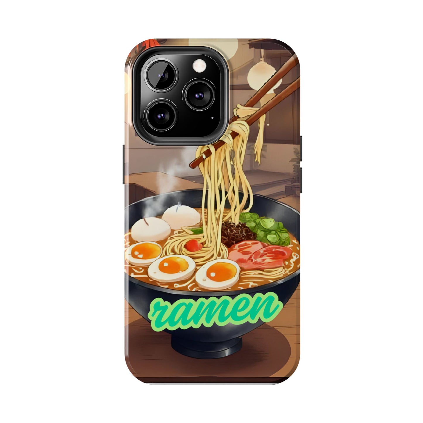 Ramen Bowl Phone Case, Cute Tough Phone Case, Anime Aesthetic Accessories, Gift for Food Lovers, Customizable Phone Protection