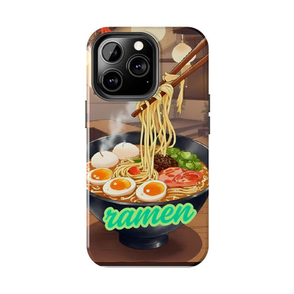 Ramen Bowl Phone Case, Cute Tough Phone Case, Anime Aesthetic Accessories, Gift for Food Lovers, Customizable Phone Protection