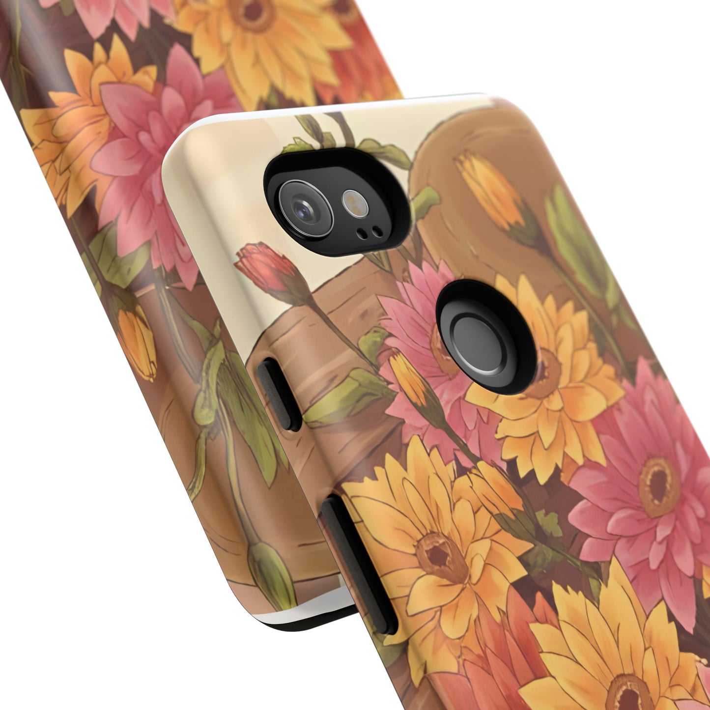 Floral Phone Case - Colorful Flower Design, Tough Protective Case, Gift for Nature Lovers, Spring Accents, Cute Accessories