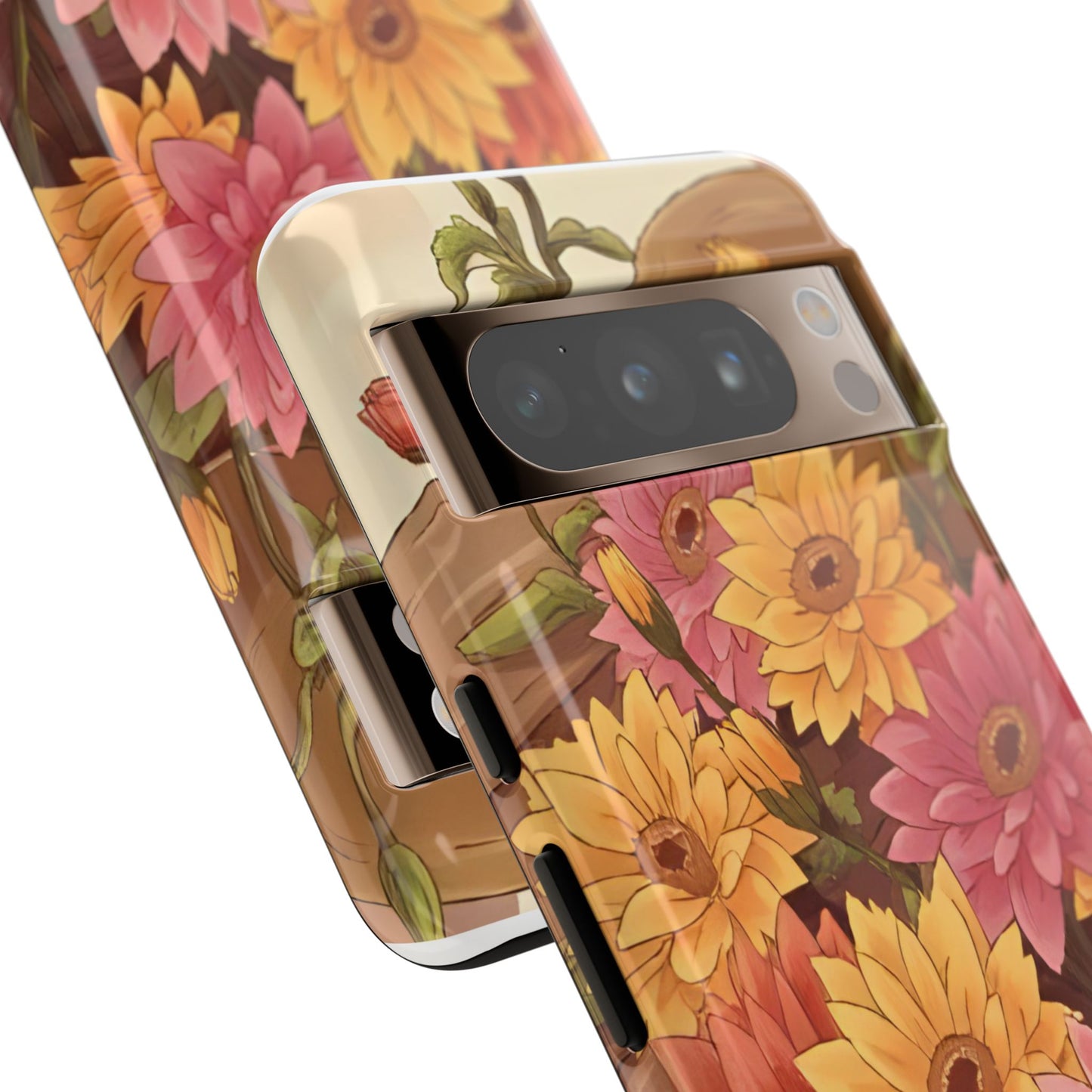 Floral Phone Case - Colorful Flower Design, Tough Protective Case, Gift for Nature Lovers, Spring Accents, Cute Accessories