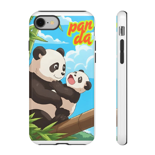 Panda Phone Case - Cute Panda Mom and Baby Design, Phone Cover for Animal Lovers, Gift for Kids and Adults, Jungle Vibe, Fun Accessory