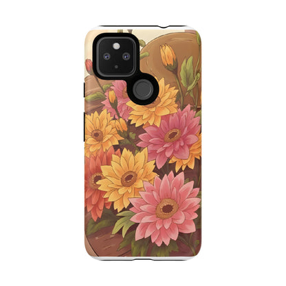 Floral Phone Case - Colorful Flower Design, Tough Protective Case, Gift for Nature Lovers, Spring Accents, Cute Accessories