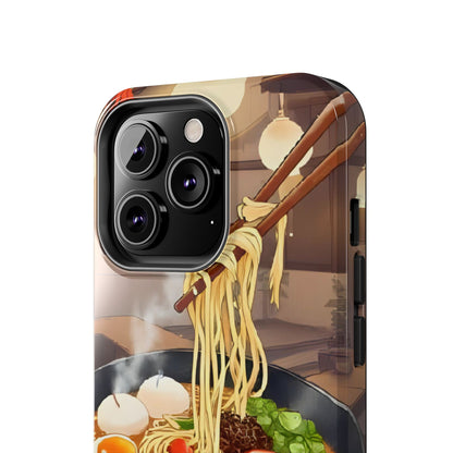 Ramen Bowl Phone Case, Cute Tough Phone Case, Anime Aesthetic Accessories, Gift for Food Lovers, Customizable Phone Protection