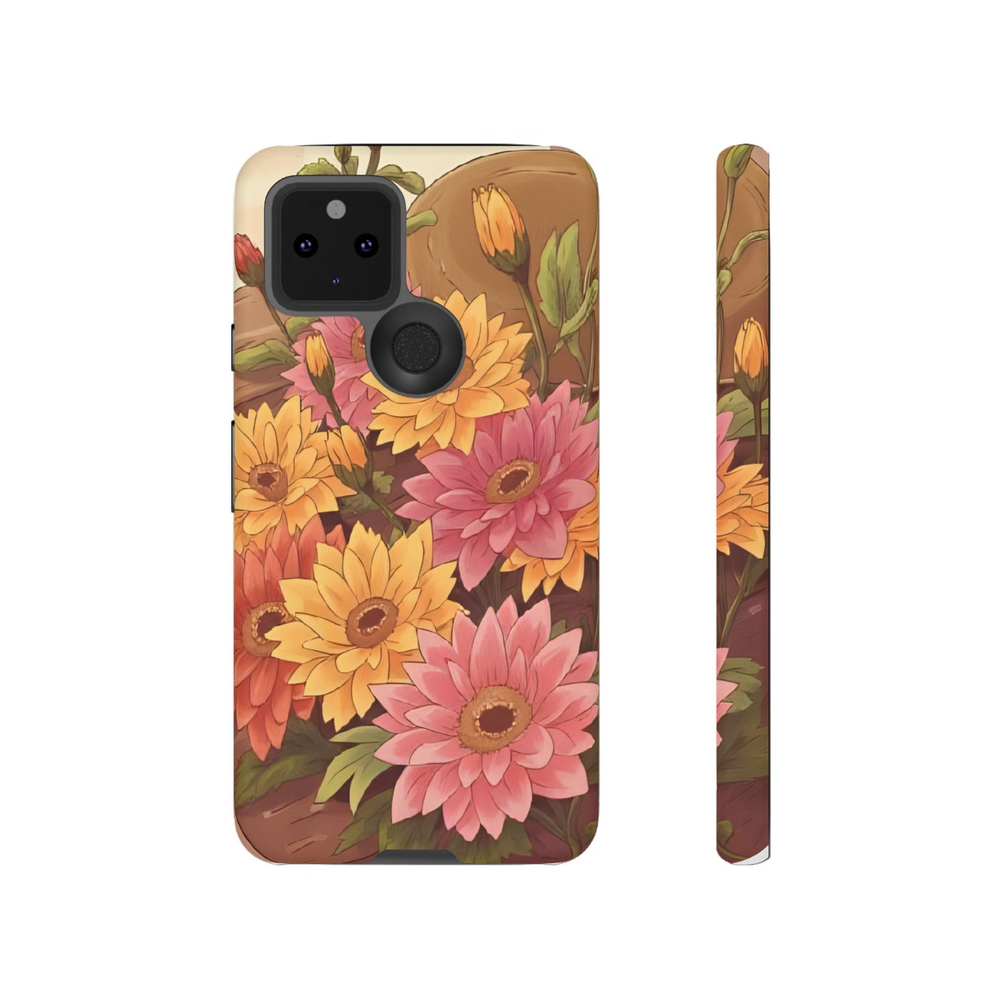Floral Phone Case - Colorful Flower Design, Tough Protective Case, Gift for Nature Lovers, Spring Accents, Cute Accessories