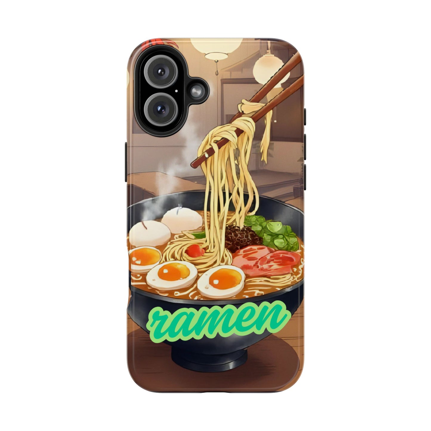 Ramen Bowl Phone Case, Cute Tough Phone Case, Anime Aesthetic Accessories, Gift for Food Lovers, Customizable Phone Protection