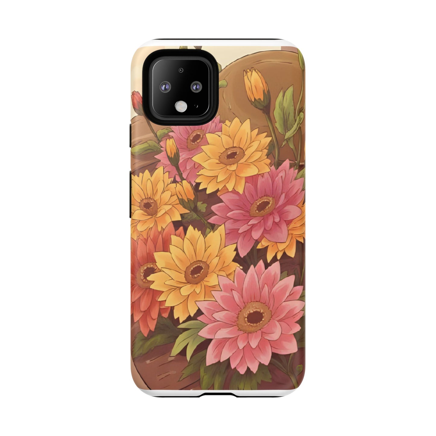Floral Phone Case - Colorful Flower Design, Tough Protective Case, Gift for Nature Lovers, Spring Accents, Cute Accessories