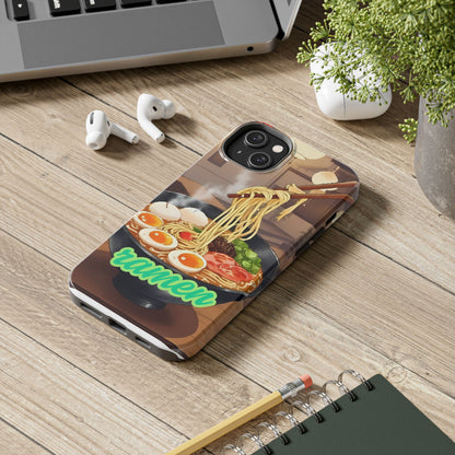 Ramen Bowl Phone Case, Cute Tough Phone Case, Anime Aesthetic Accessories, Gift for Food Lovers, Customizable Phone Protection