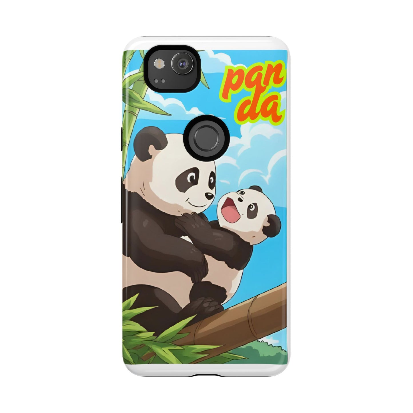Panda Phone Case - Cute Panda Mom and Baby Design, Phone Cover for Animal Lovers, Gift for Kids and Adults, Jungle Vibe, Fun Accessory