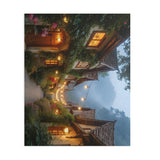 Fantastical Cityscape Puzzle, Cozy Home Decor, Gift for Puzzle Lovers, Evening Ambiance, Family Activity, Romantic Home Night