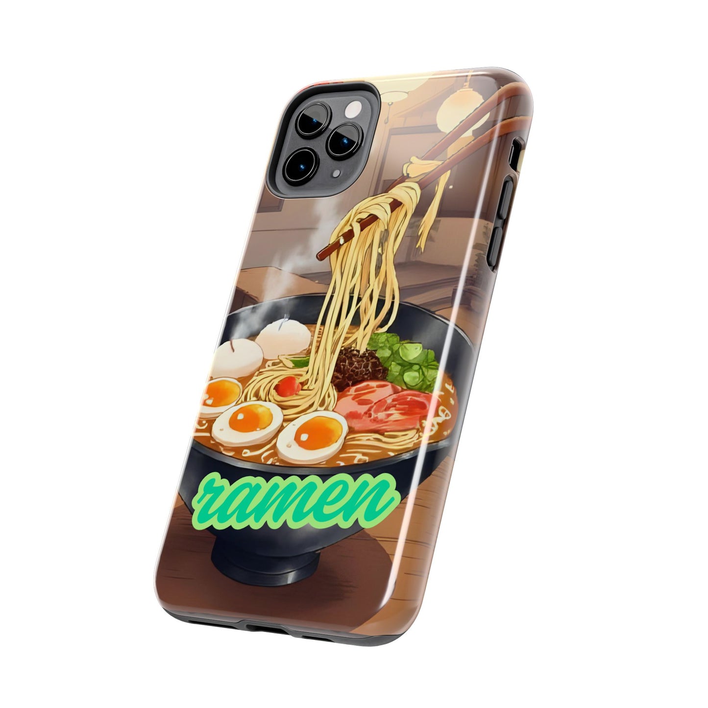 Ramen Bowl Phone Case, Cute Tough Phone Case, Anime Aesthetic Accessories, Gift for Food Lovers, Customizable Phone Protection