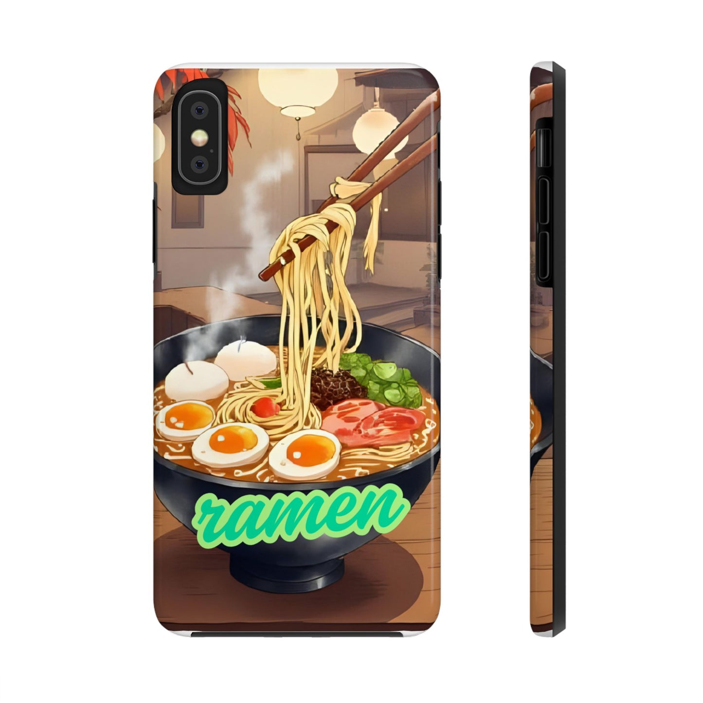 Ramen Bowl Phone Case, Cute Tough Phone Case, Anime Aesthetic Accessories, Gift for Food Lovers, Customizable Phone Protection