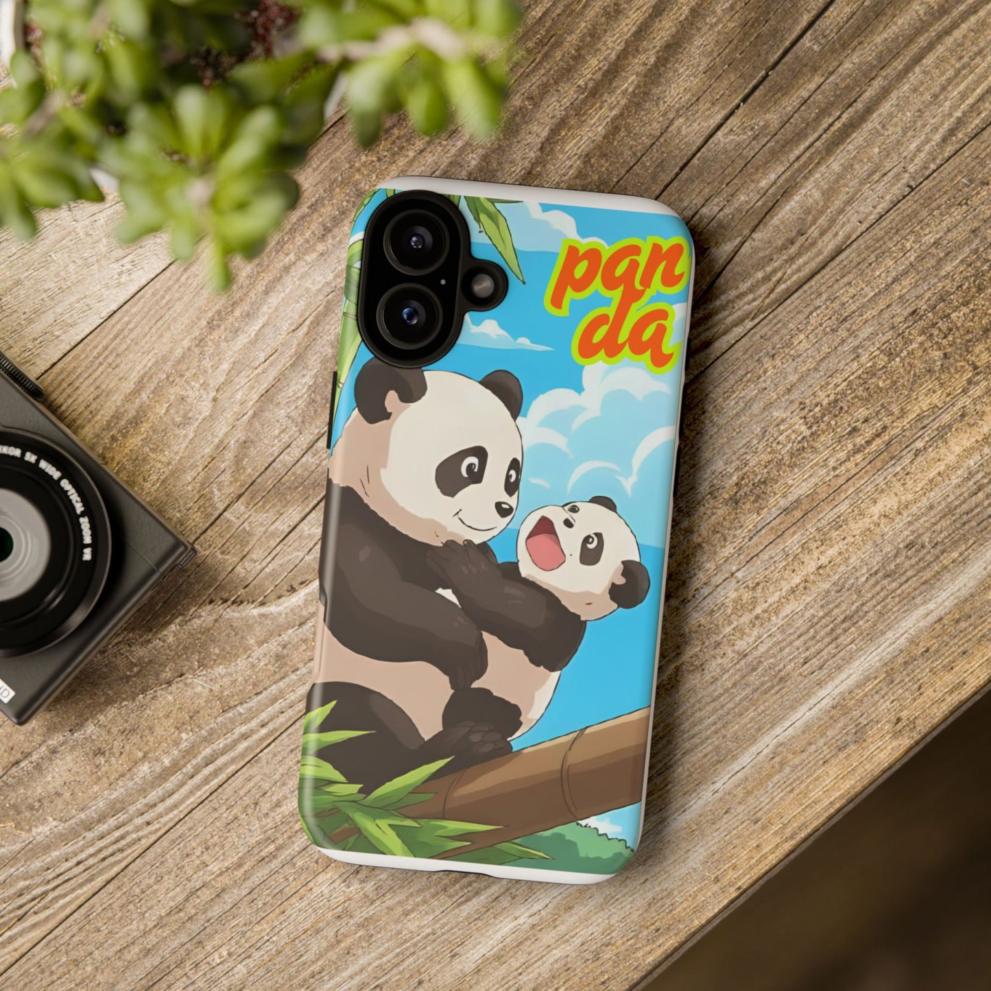 Panda Phone Case - Cute Panda Mom and Baby Design, Phone Cover for Animal Lovers, Gift for Kids and Adults, Jungle Vibe, Fun Accessory