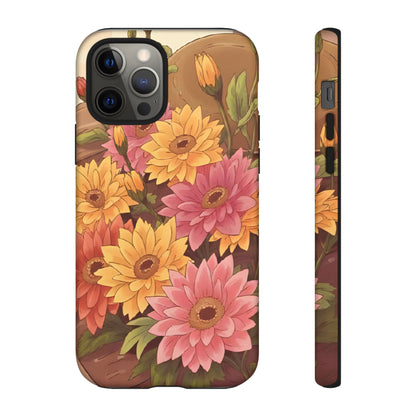 Floral Phone Case - Colorful Flower Design, Tough Protective Case, Gift for Nature Lovers, Spring Accents, Cute Accessories