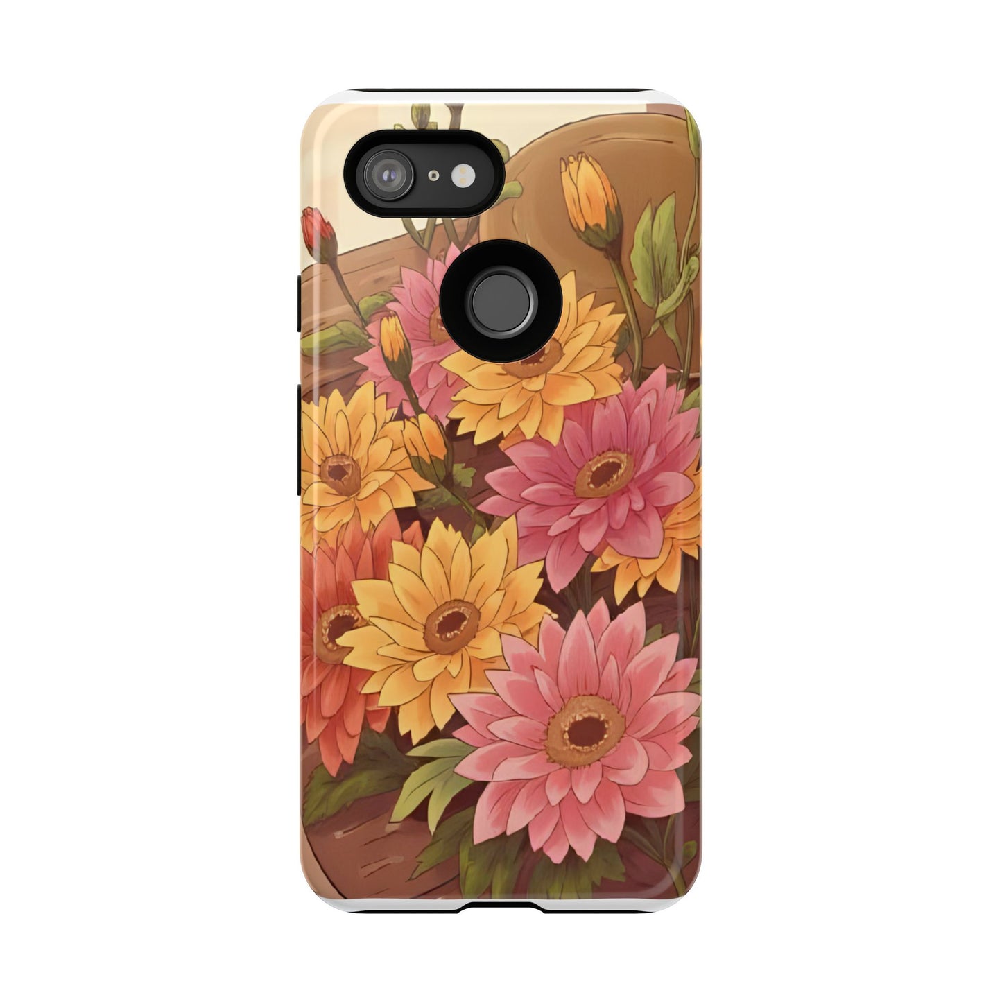 Floral Phone Case - Colorful Flower Design, Tough Protective Case, Gift for Nature Lovers, Spring Accents, Cute Accessories