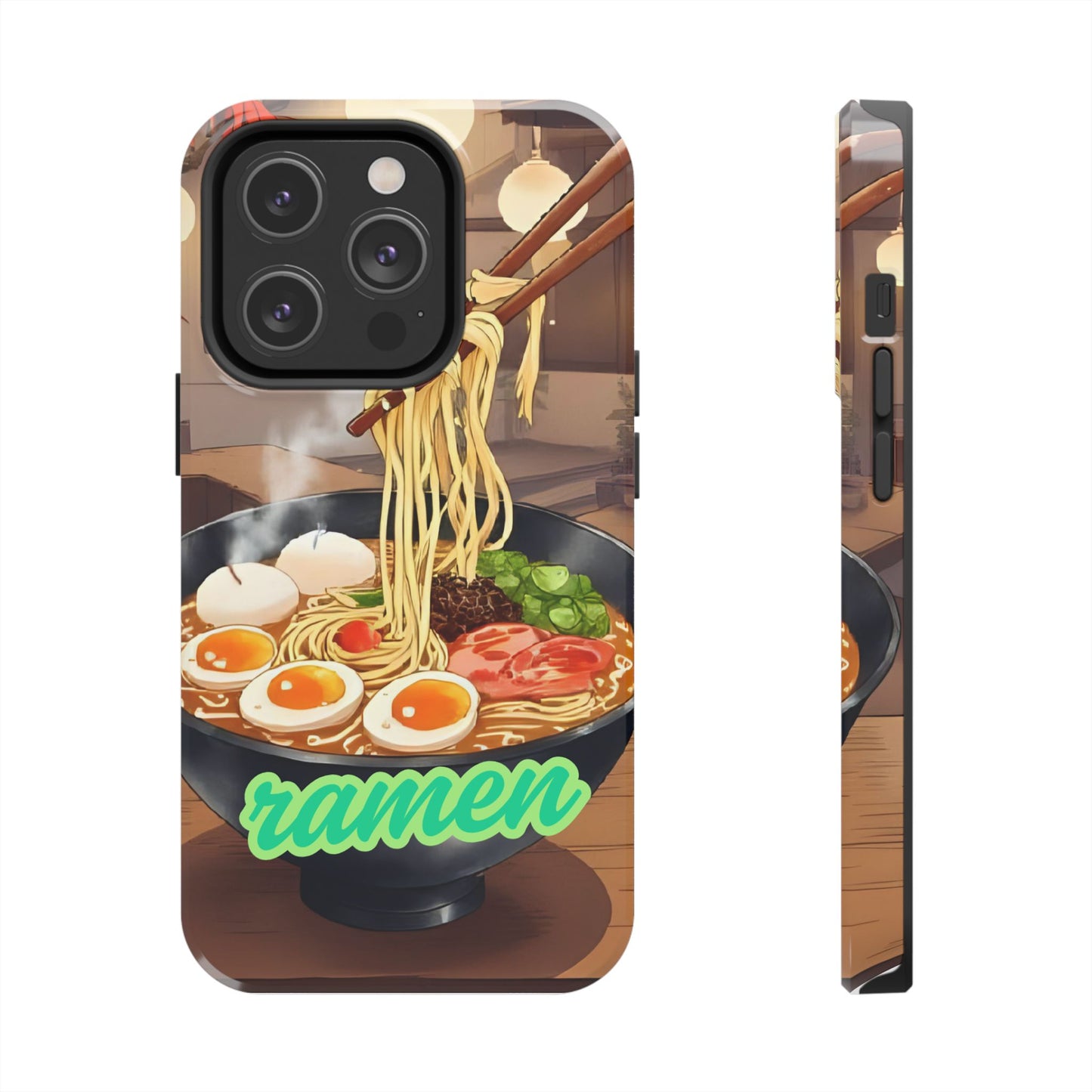 Ramen Bowl Phone Case, Cute Tough Phone Case, Anime Aesthetic Accessories, Gift for Food Lovers, Customizable Phone Protection