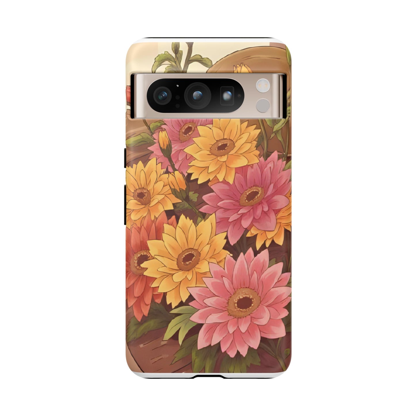 Floral Phone Case - Colorful Flower Design, Tough Protective Case, Gift for Nature Lovers, Spring Accents, Cute Accessories
