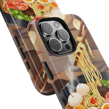 Ramen Bowl Phone Case, Cute Tough Phone Case, Anime Aesthetic Accessories, Gift for Food Lovers, Customizable Phone Protection