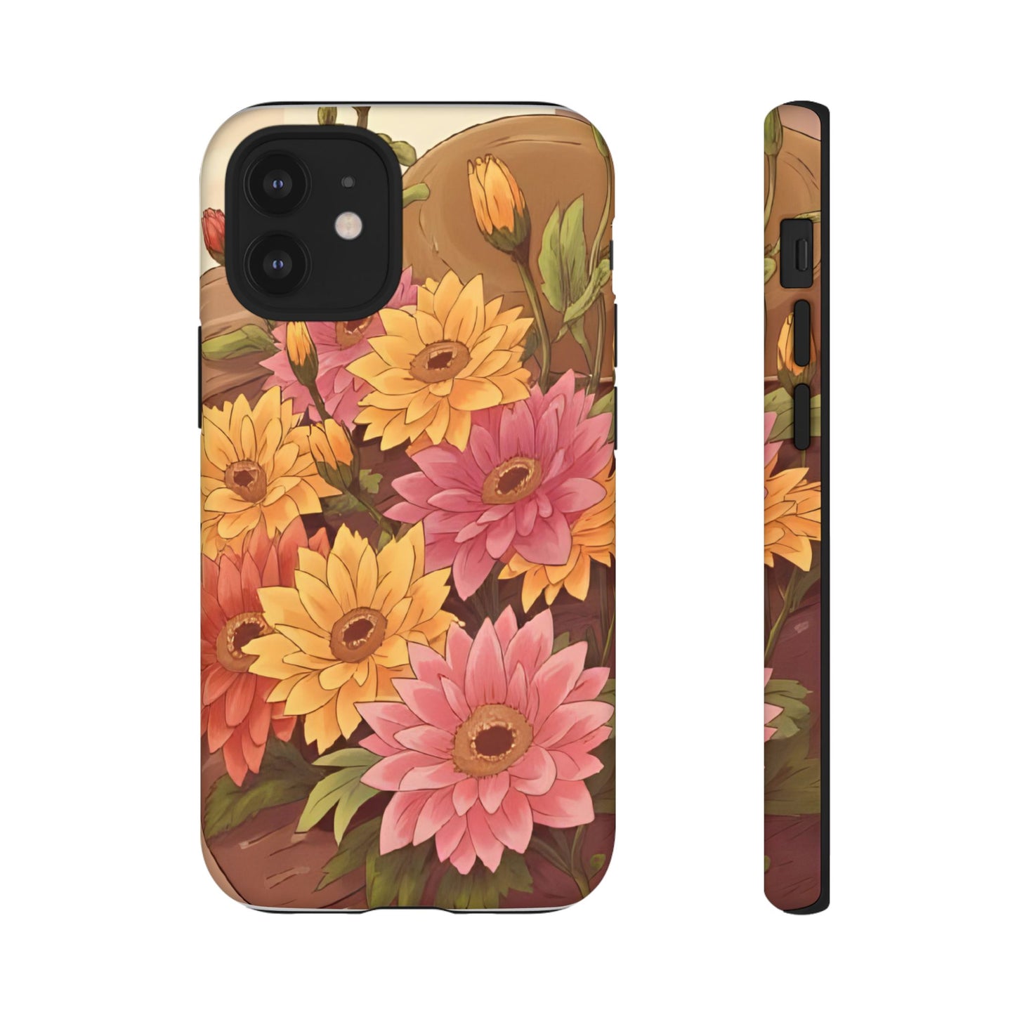 Floral Phone Case - Colorful Flower Design, Tough Protective Case, Gift for Nature Lovers, Spring Accents, Cute Accessories