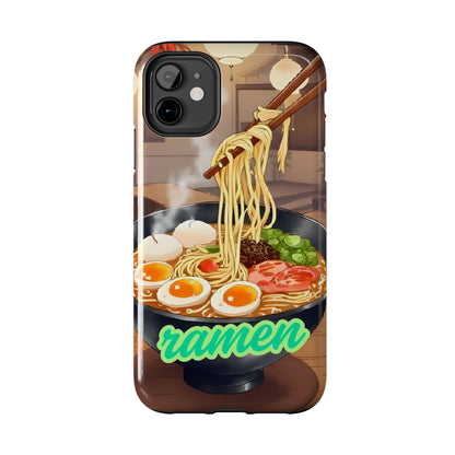 Ramen Bowl Phone Case, Cute Tough Phone Case, Anime Aesthetic Accessories, Gift for Food Lovers, Customizable Phone Protection