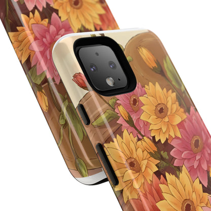 Floral Phone Case - Colorful Flower Design, Tough Protective Case, Gift for Nature Lovers, Spring Accents, Cute Accessories
