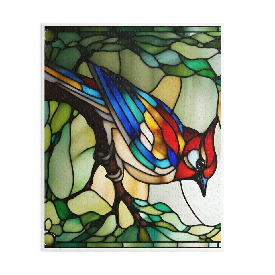Stained Glass Bird Puzzle – 252 pieces assembled